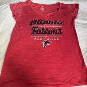 Atlanta Falcons Red Shirt V-Neck Teens Women's Large 11/13 NFL Football Apparel